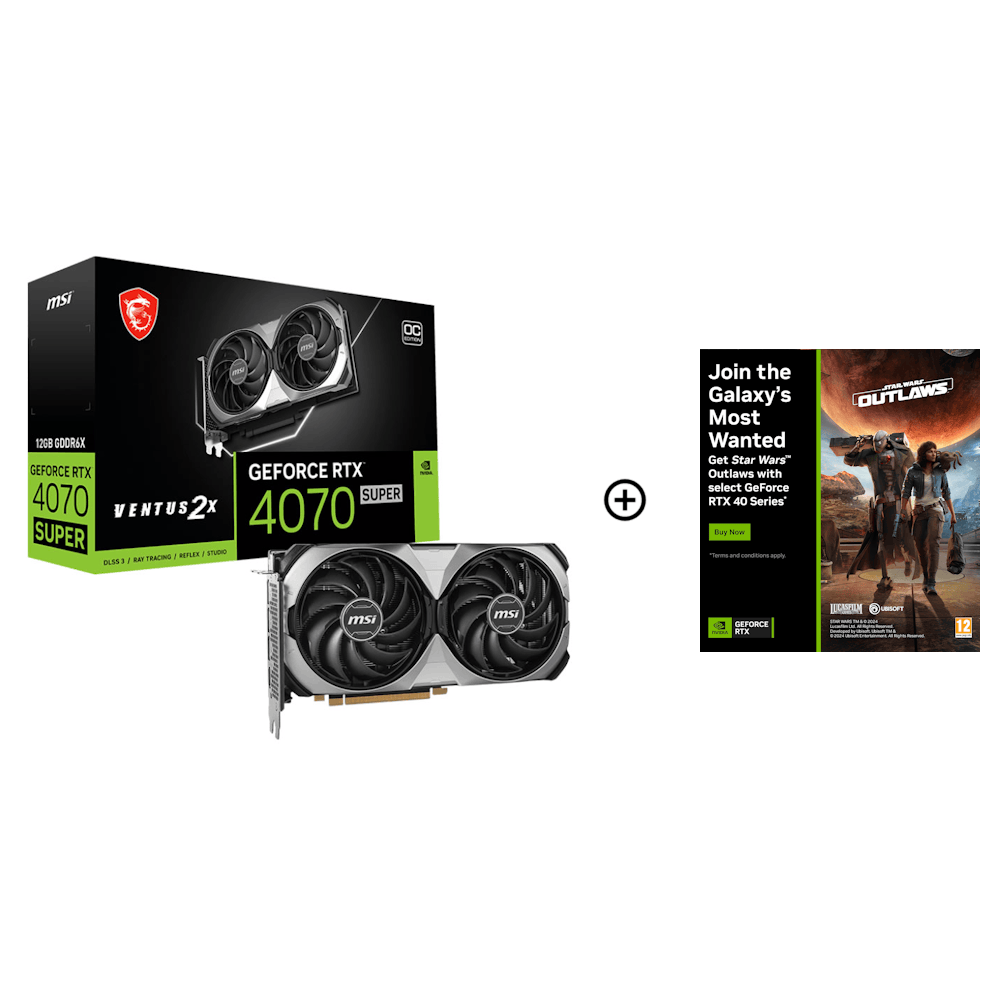 MSI GeForce RTX 4070 SUPER Ventus 2X OC 12GB GDDR6X PCI-Express Graphics Card