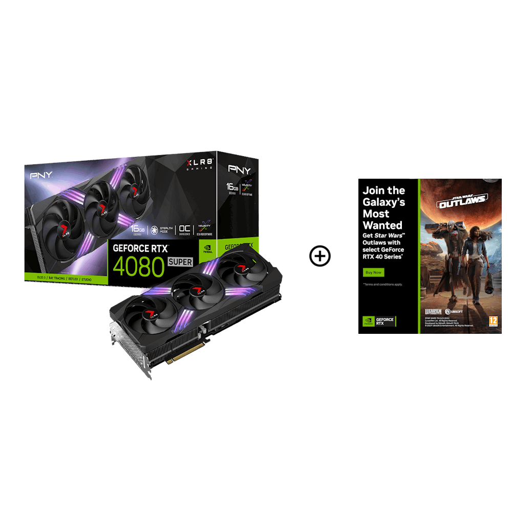 PNY GeForce RTX 4080 SUPER XLR8 OC RGB 16GB GDDR6X PCI-Express Graphics Card