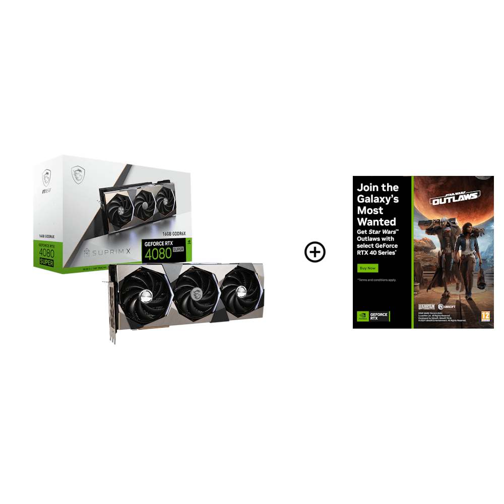 MSI GeForce RTX 4080 SUPER Suprim X 16GB GDDR6X PCI-Express Graphics Card