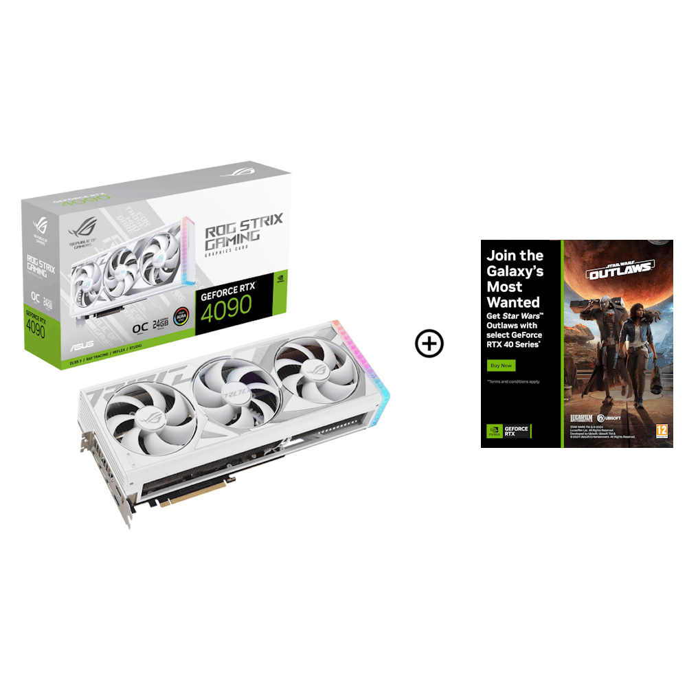 Asus - Asus GeForce RTX 4090 ROG Strix OC White Edition 24GB GDDR6X PCI-Express Graphics Card