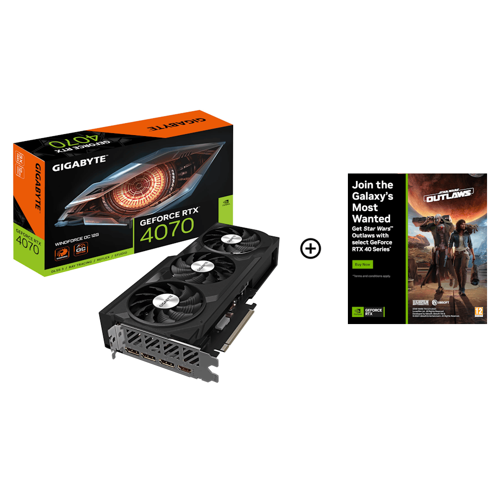 Gigabyte GeForce RTX 4070 WindForce OC 12GB GDDR6X PCI-Express Graphics Card