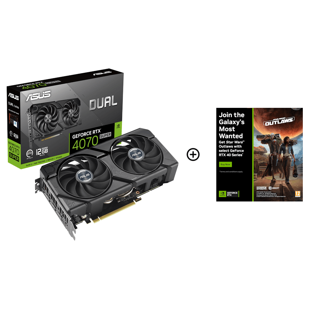 Asus GeForce RTX 4070 SUPER Dual EVO 12GB GDDR6X PCI-Express Graphics Card