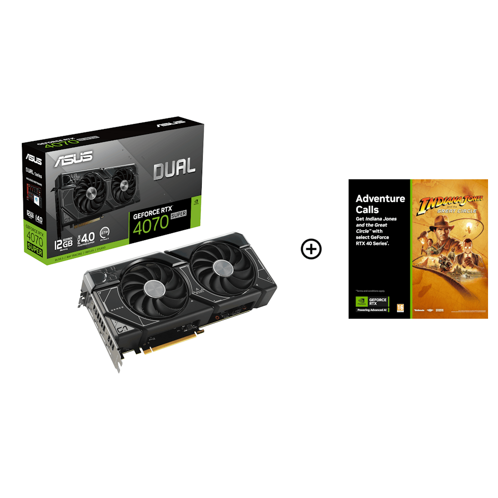 Asus GeForce RTX 4070 SUPER Dual 12GB GDDR6X PCI-Express Graphics Card