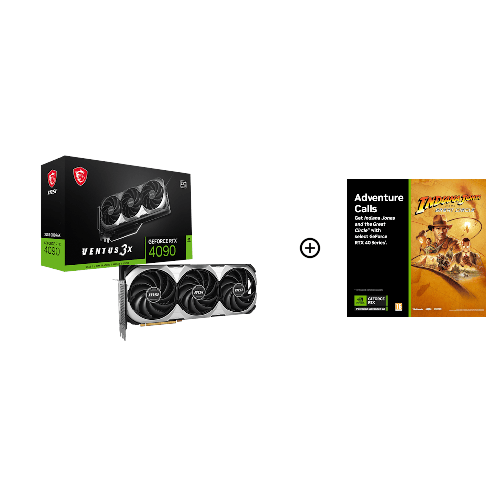 MSI GeForce RTX 4090 Ventus 3X E OC 24GB GDDR6X PCI-Express Graphics Card