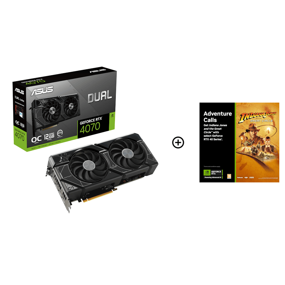 Asus GeForce RTX 4070 Dual OC 12GB GDDR6X PCI-Express Graphics Card