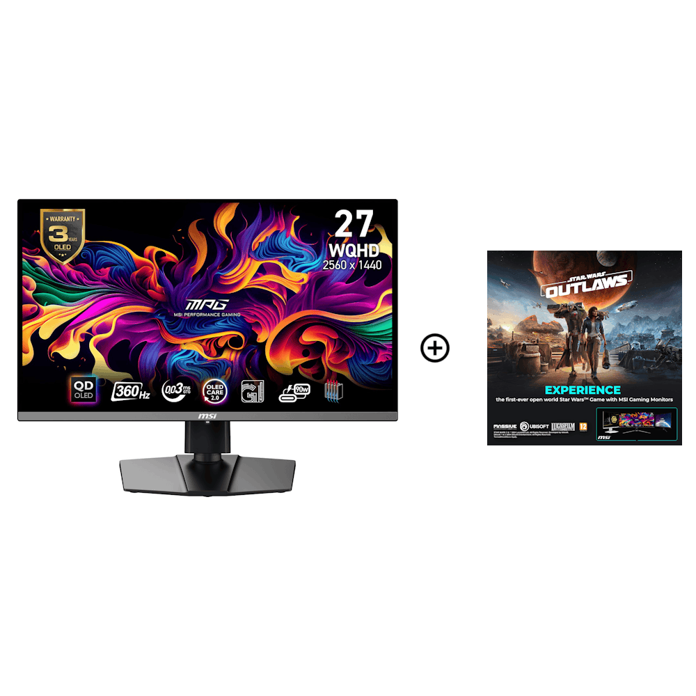 MSI 27" MPG 271QRX QD-OLED 2560x1440 360Hz 0.03ms A-Sync Gaming Monitor