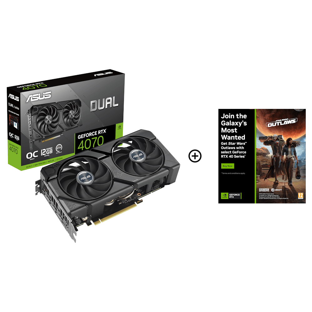 Asus GeForce RTX 4070 Dual EVO OC 12GB GDDR6X PCI-Express Graphics Card