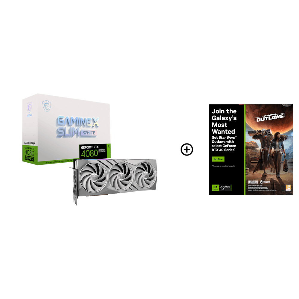 MSI GeForce RTX 4080 SUPER Gaming X Slim White 16GB GDDR6X PCI-Express Graphics