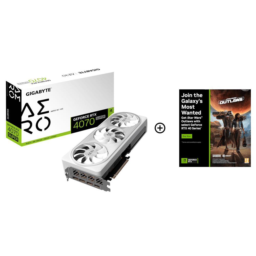 Gigabyte GeForce RTX 4070 SUPER Aero OC 12GB GDDR6X PCI-Express Graphics