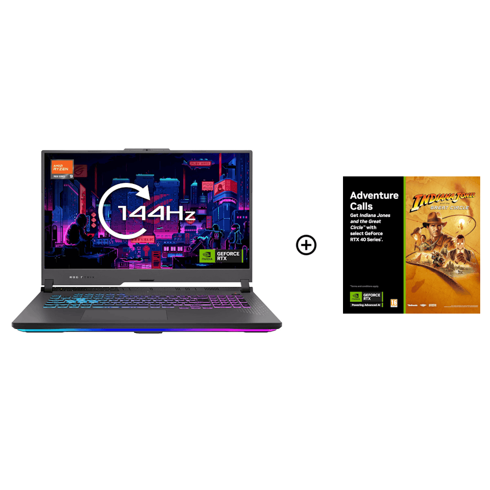 ASUS ROG Strix G17 NVIDIA RTX 4070, 16GB, 17.3" FHD 144Hz, AMD R9-7845HX Gaming Laptop