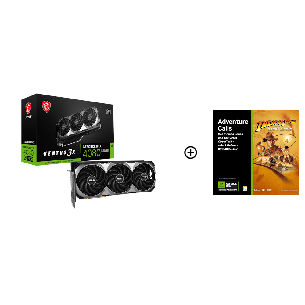 MSI GeForce RTX 4080 SUPER Ventus 3X OC 16GB GDDR6X PCI-Express Graphics Card