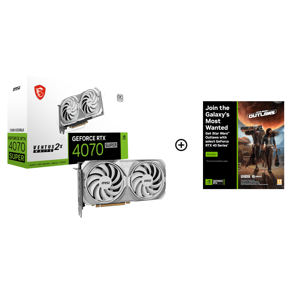 MSI GeForce RTX 4070 SUPER Ventus 2X White OC 12GB GDDR6X PCI-Express Graphics