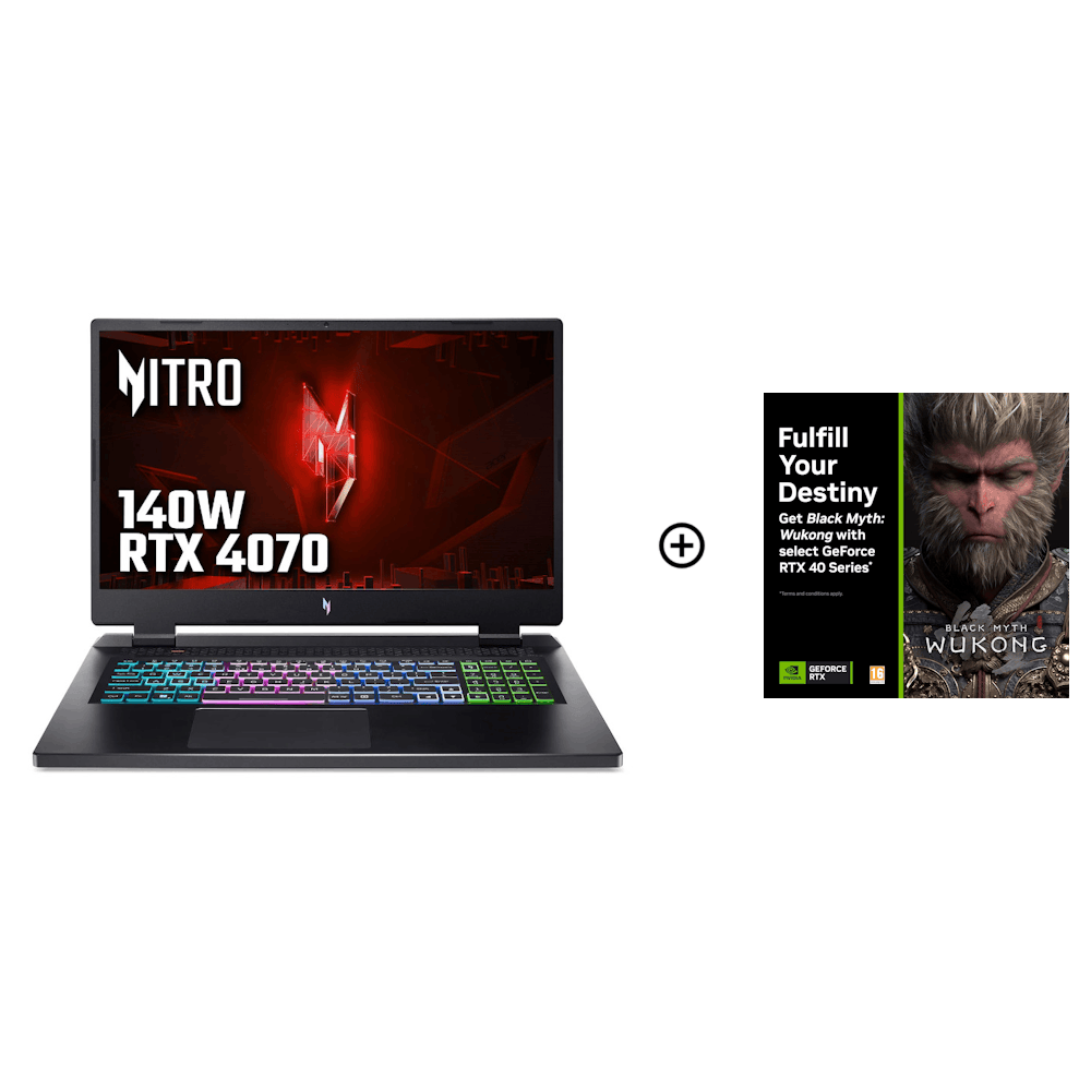 Acer Nitro 17 NVIDIA RTX 4070 32GB 17.3 QHD 165Hz Ryzen 7 7735HS Gaming Laptop