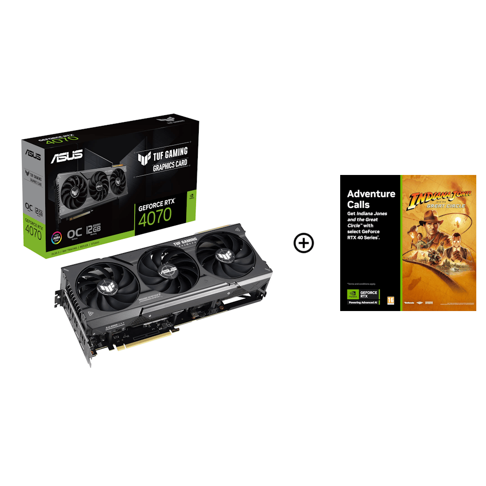 Asus GeForce RTX 4070 TUF OC 12GB GDDR6X PCI-Express Graphics Card