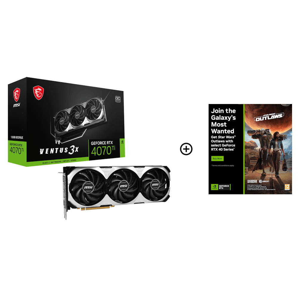 MSI - MSI GeForce RTX 4070Ti Ventus 3X OC 12GB GDDR6X PCI-Express Graphics Card