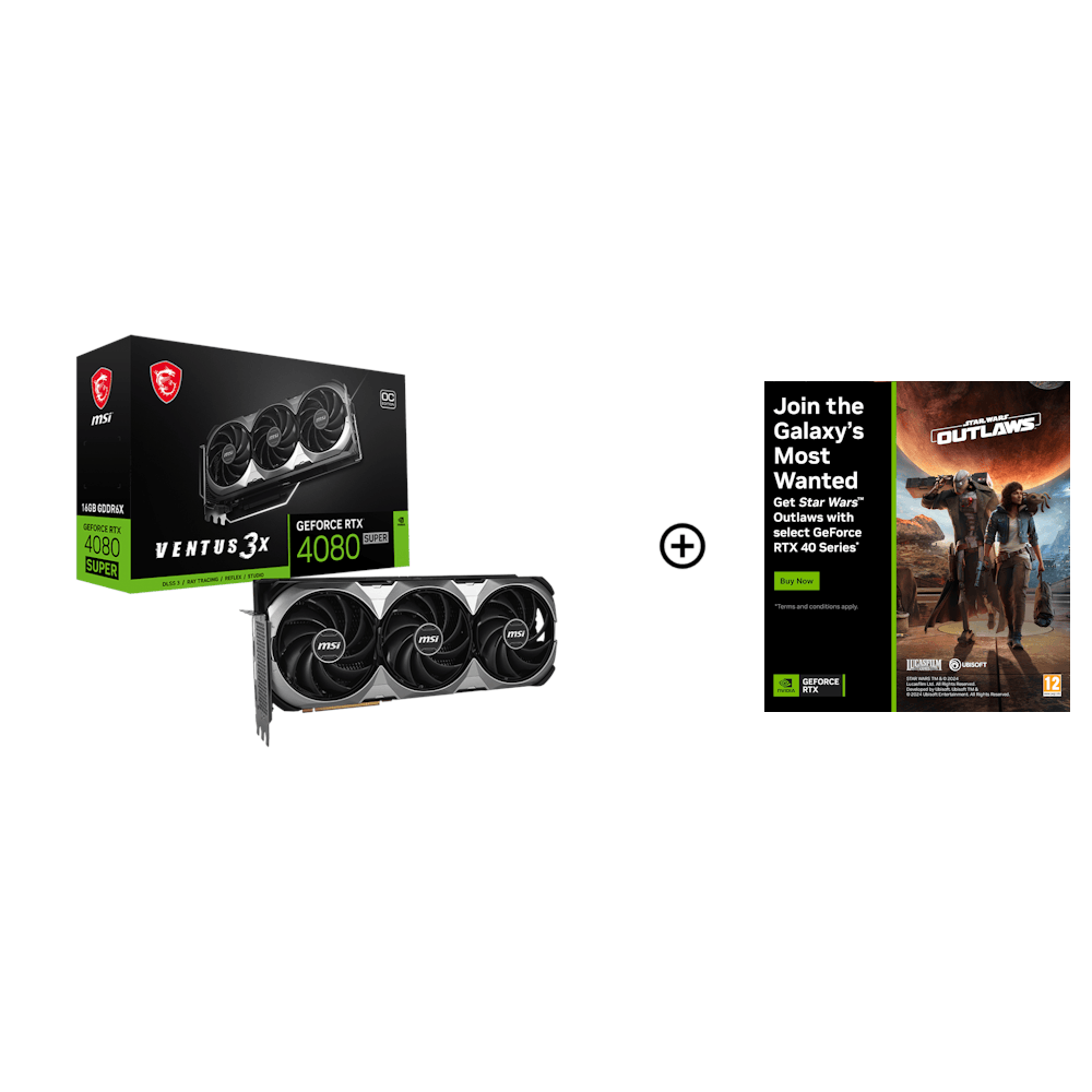 MSI GeForce RTX 4080 SUPER Ventus 3X OC 16GB GDDR6X PCI-Express Graphics Card