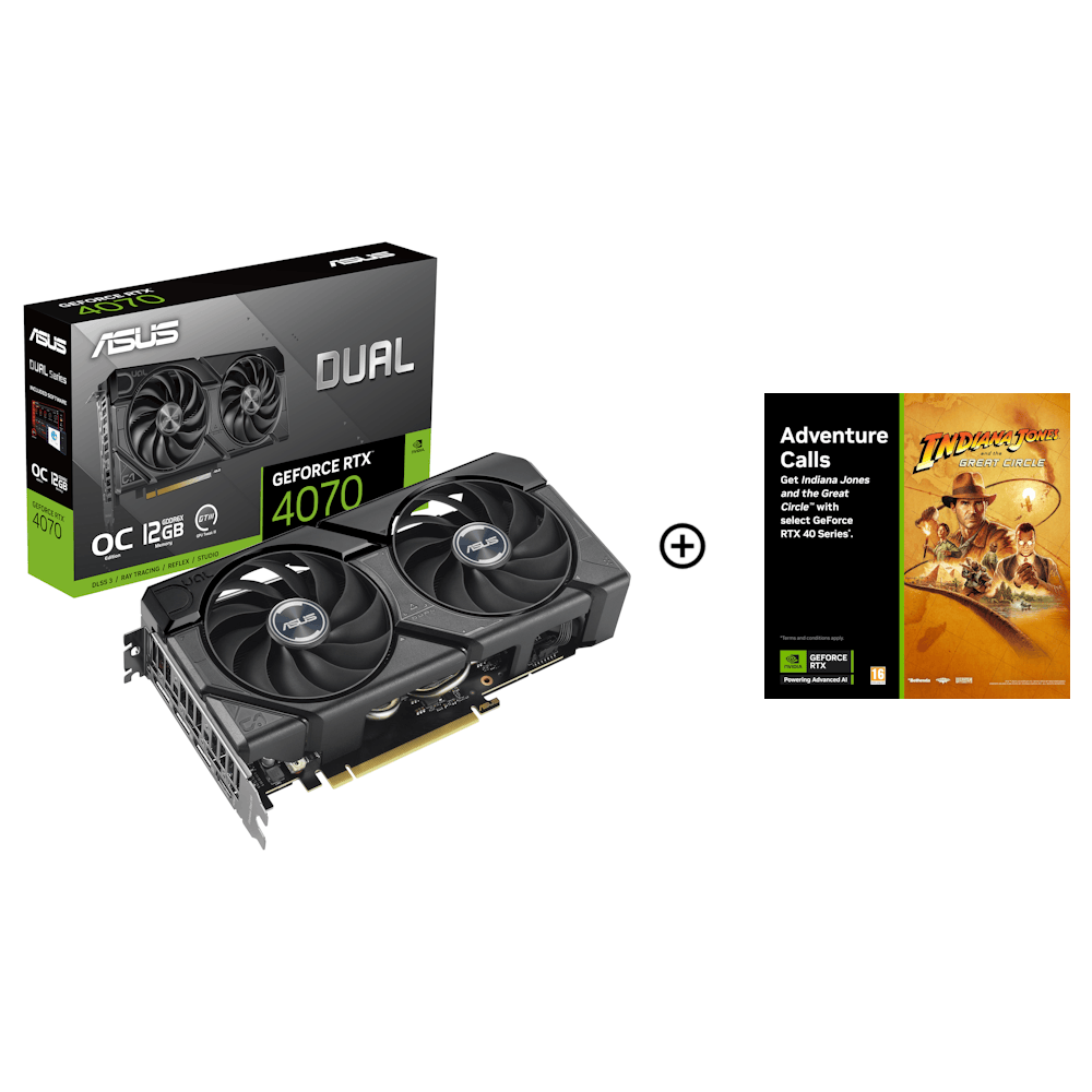 Asus GeForce RTX 4070 Dual EVO OC 12GB GDDR6X PCI-Express Graphics Card