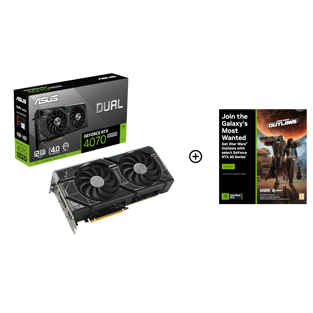 Asus GeForce RTX 4070 SUPER Dual 12GB GDDR6X PCI-Express Graphics Card