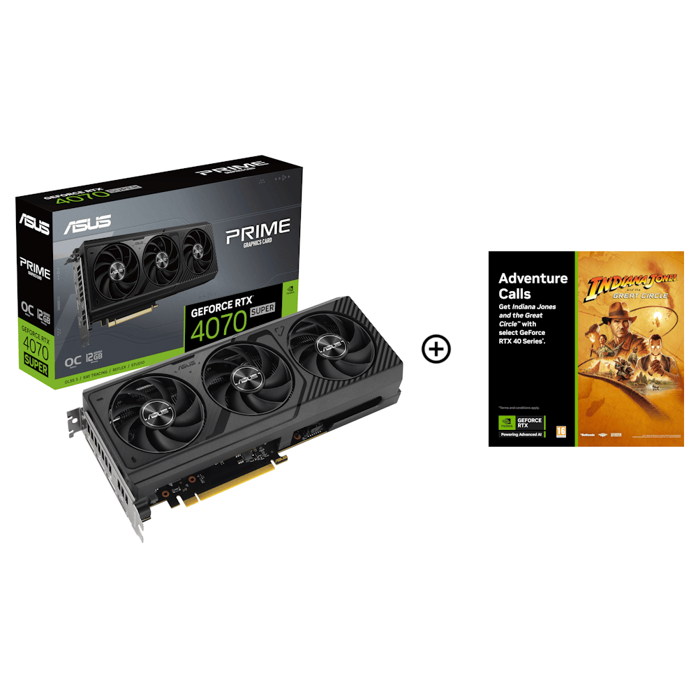 Asus GeForce RTX 4070 SUPER PRIME OC 12GB GDDR6X PCI-Express Graphics Card