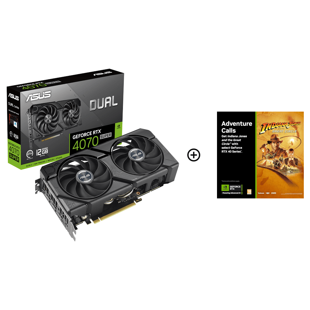 Asus GeForce RTX 4070 SUPER Dual EVO 12GB GDDR6X PCI-Express Graphics Card