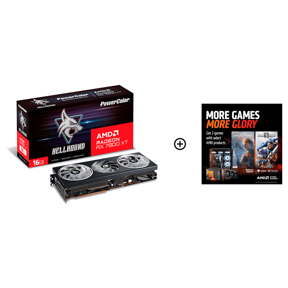 PowerColor AMD Radeon RX 7800 XT HellHound 16GB GDDR6 PCI-Express Graphics Card