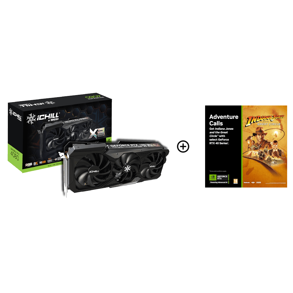 Inno3D GeForce RTX 4080 iChill X3 16GB GDDR6X PCI-Express Graphics Card