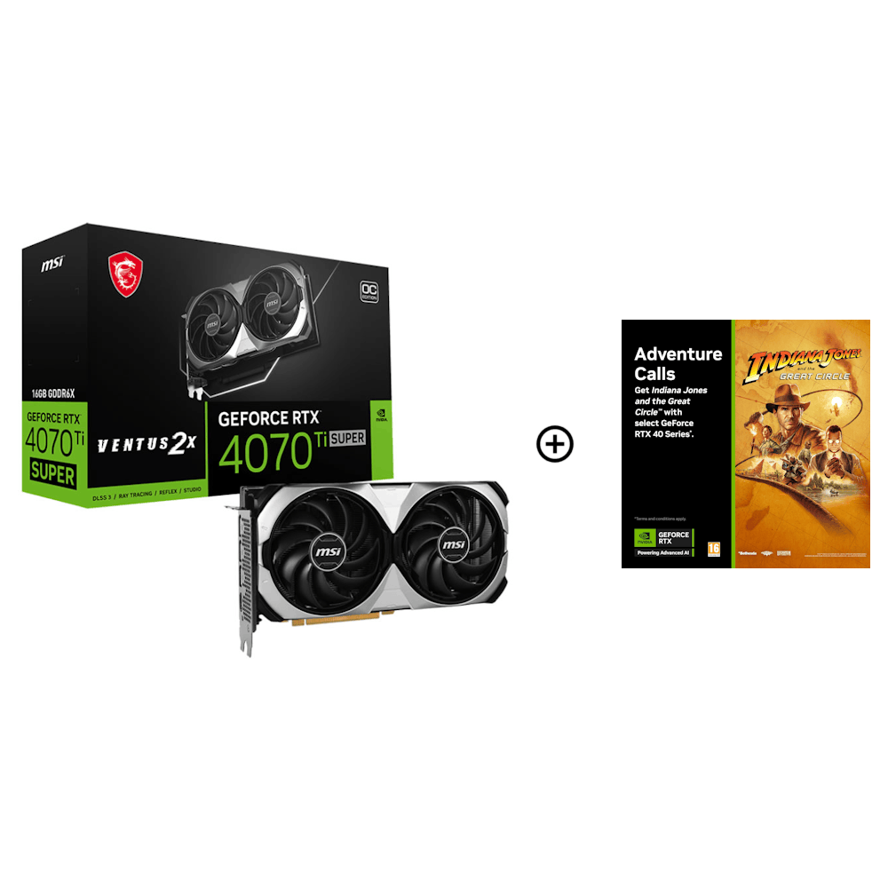 MSI GeForce RTX 4070 Ti SUPER Ventus 2X OC 16GB GDDR6X PCI-Express Graphics