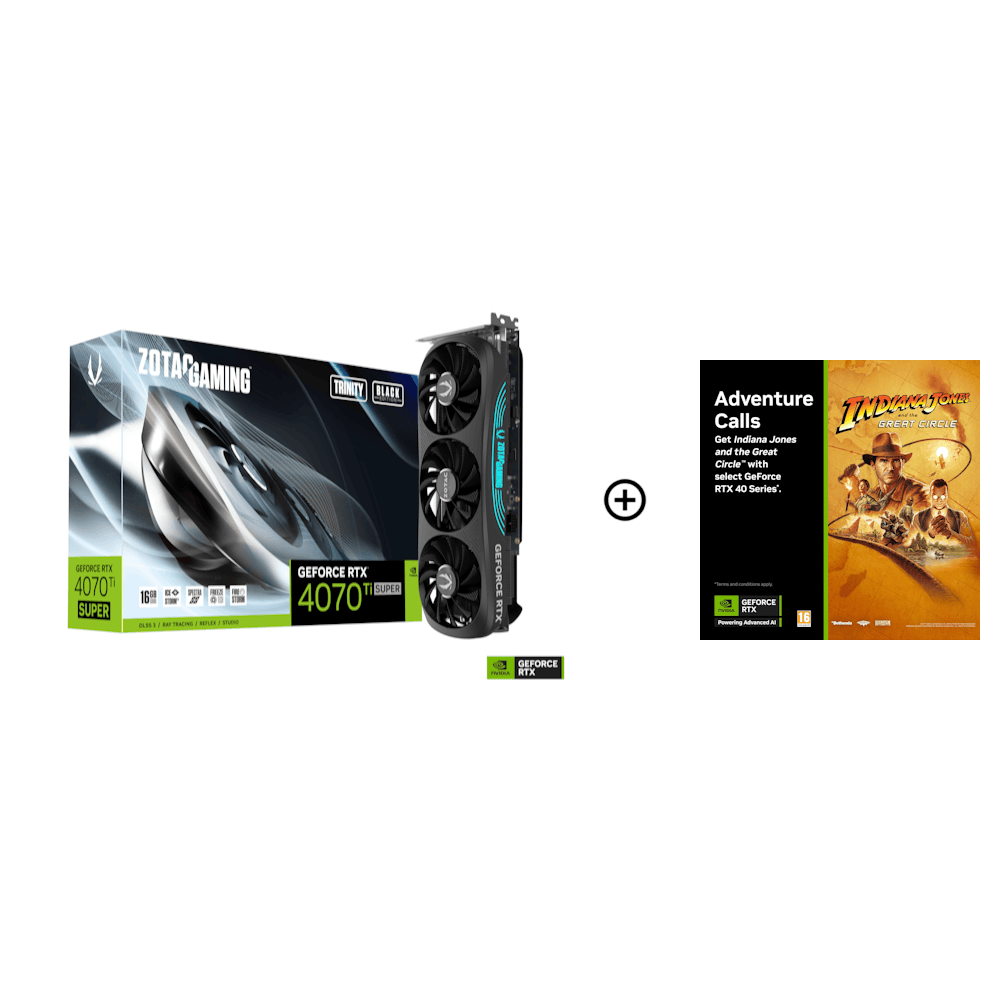 Zotac GeForce RTX 4070 TI Super Trinity Black 16Gb Graphics Card