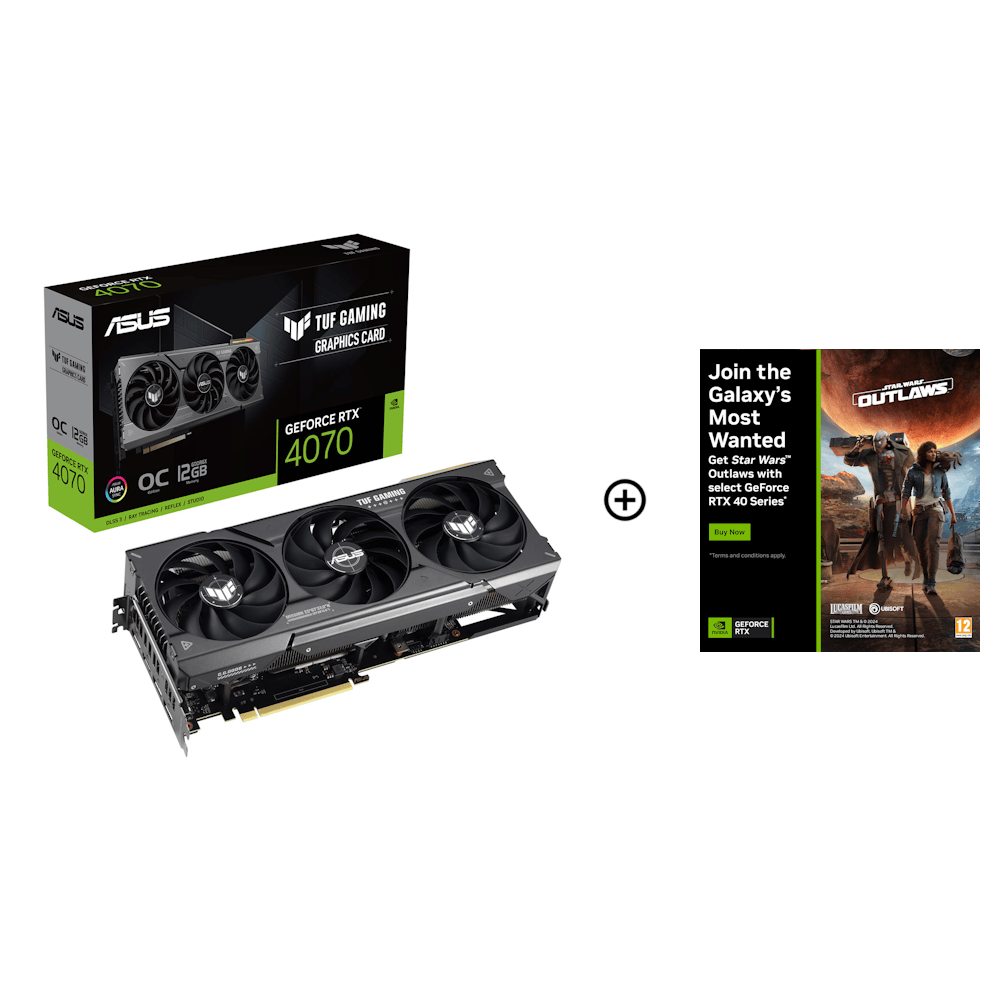 Asus GeForce RTX 4070 TUF OC 12GB GDDR6X PCI-Express Graphics Card