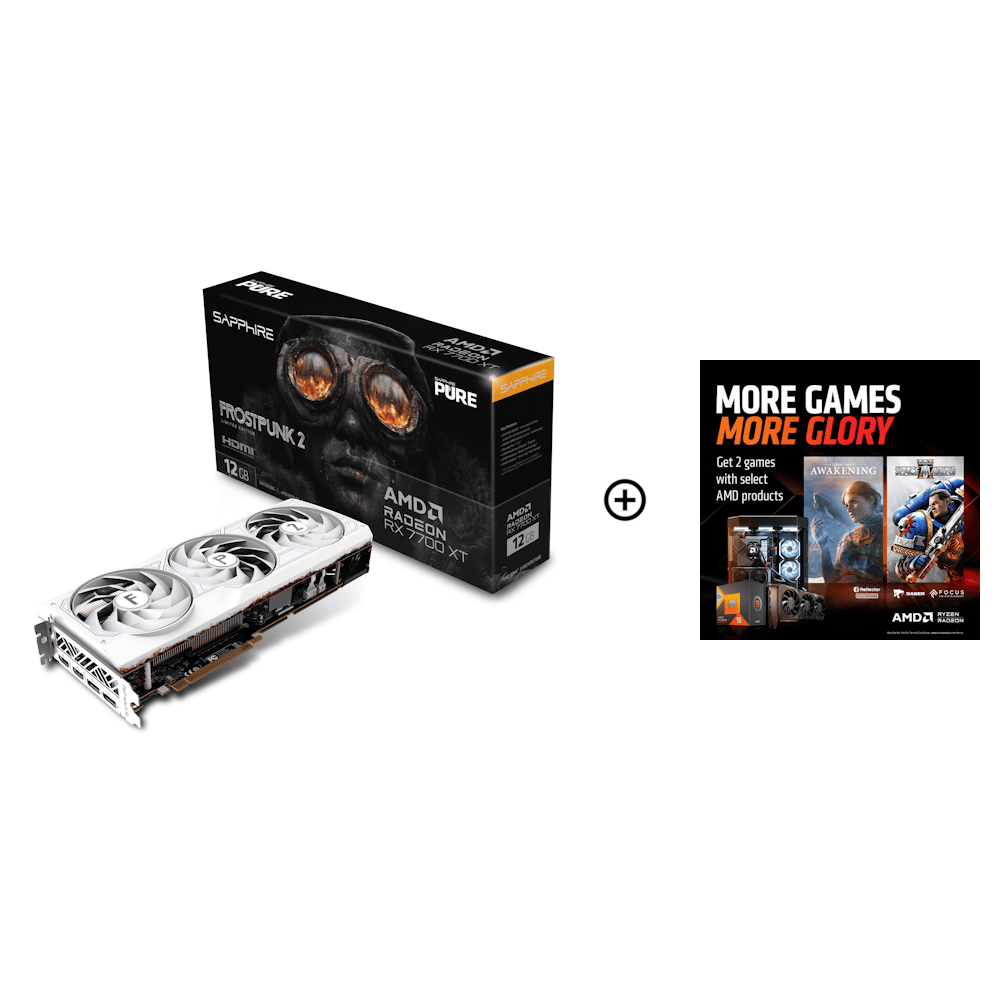  Sapphire Radeon RX 7700 XT Pure Frostpunk 2 Limited Edition 12GB GDDR6 PCI-Express Graphics Card