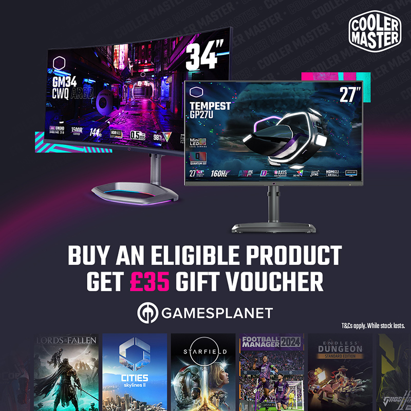 Buy an Eligible Cooler Master product and get £35 Gift Voucher for Gamesplanet