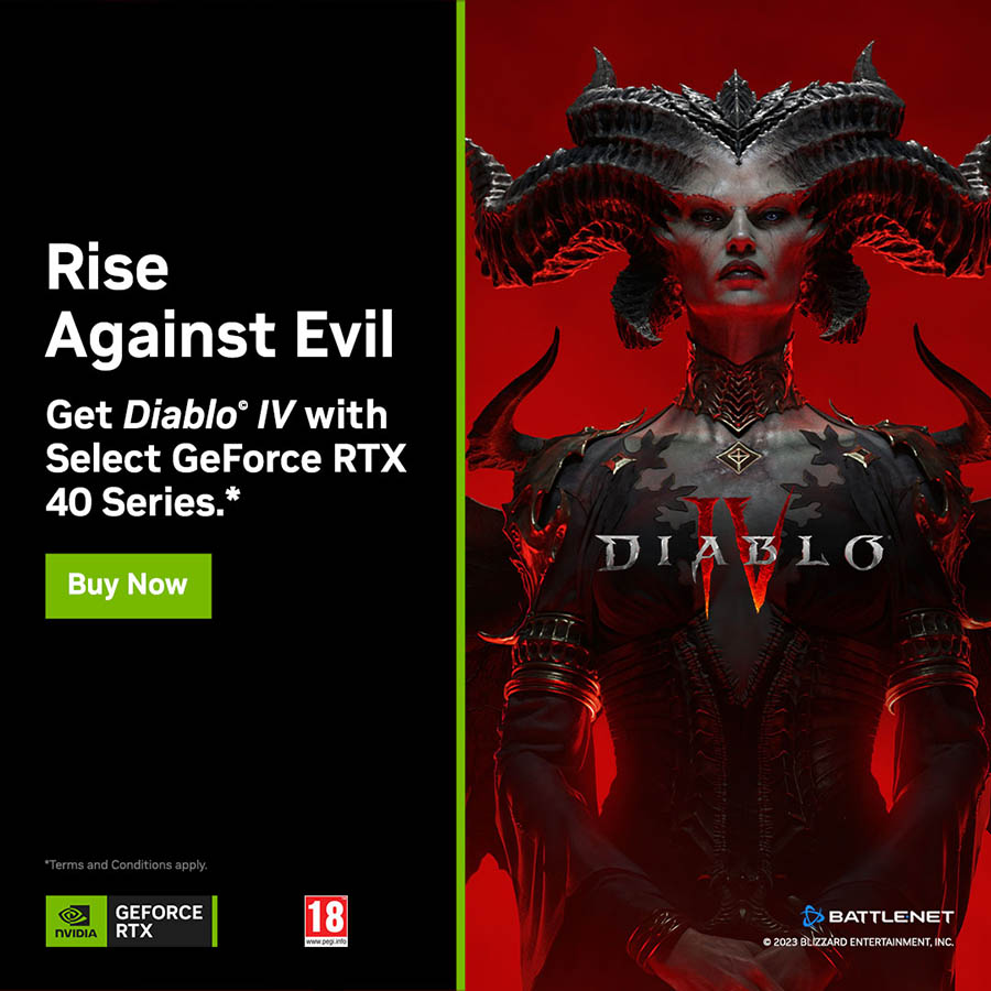 Get Diablo IV with select NVIDIA powered PCs and Graphics Cards